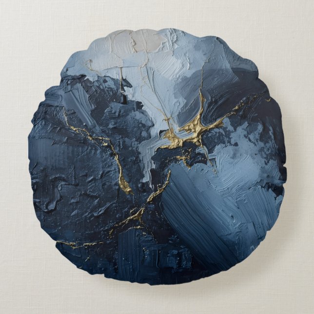 Cojín Redondo "Indigo Rhapsody" (Anverso)