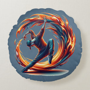 Cojín Redondo Inferno Spin - Enciende el espíritu de la Breakdan