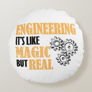 Cojín Redondo Ingeniería - Es como la magia pero es realmente di