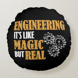 Cojín Redondo Ingeniería - Es como la magia pero es realmente di