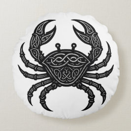 Cojín Redondo Ink‑Carved Crab — Mythic Sea Creature T‑Shirt