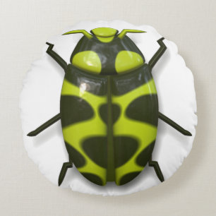 Cojín Redondo insecto de insectos de insectos lindo verde negro