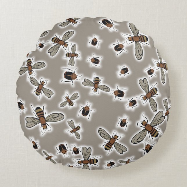 Cojín Redondo insectos Funda Duvet (Anverso)