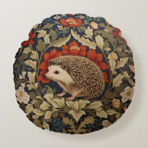 Cojín Redondo Inspiración de Woodland Hedgehog William Morris