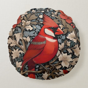 Cojín Redondo Inspiración del cardenal del norte: el pájaro Will