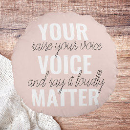 Cojín Redondo Inspiración en tu cita de motivación de Voice Matt