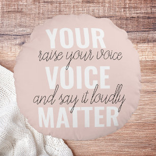 Cojín Redondo Inspiración en tu cita de motivación de Voice Matt