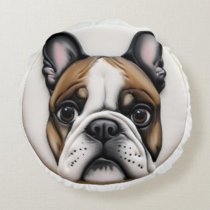Cojín Redondo Inspirado en el Bulldog francés 3D