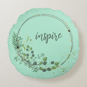 Cojín Redondo Inspire Con Marco Botánico Floral