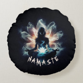 Cojín Redondo Instructor de Yoga Meditación Pose GlowMist Lotus