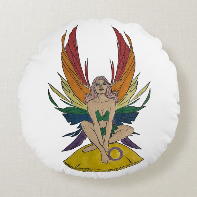 Cojín Redondo Intersex Faerie (Anverso)