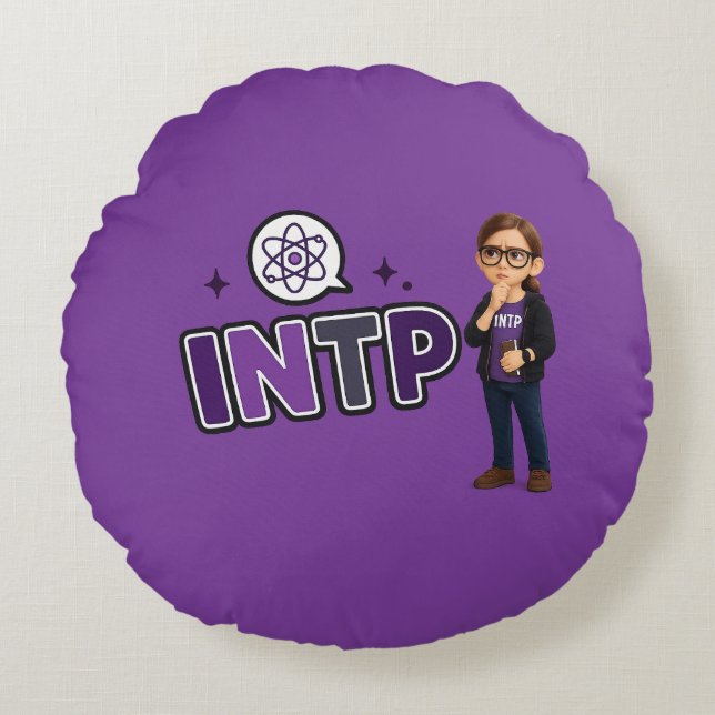 Cojín Redondo INTP — A Mente Investigadora (Anverso)