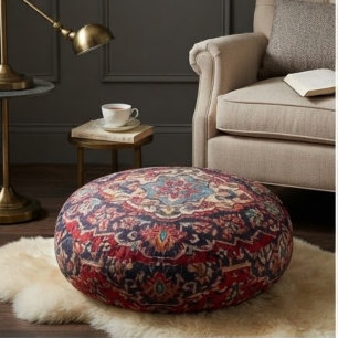 Cojín Redondo Intricately Woven Persian Rug Red Floral
