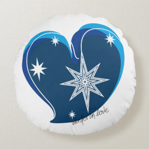 Cojín Redondo invierno en amor-Signature-Azul