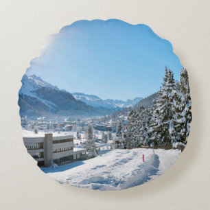 Cojín Redondo Invierno en St. Moritz