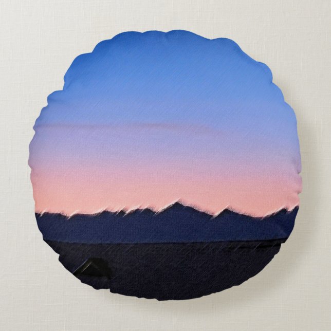 Cojín Redondo Invierno temprano por la mañana (Anverso)