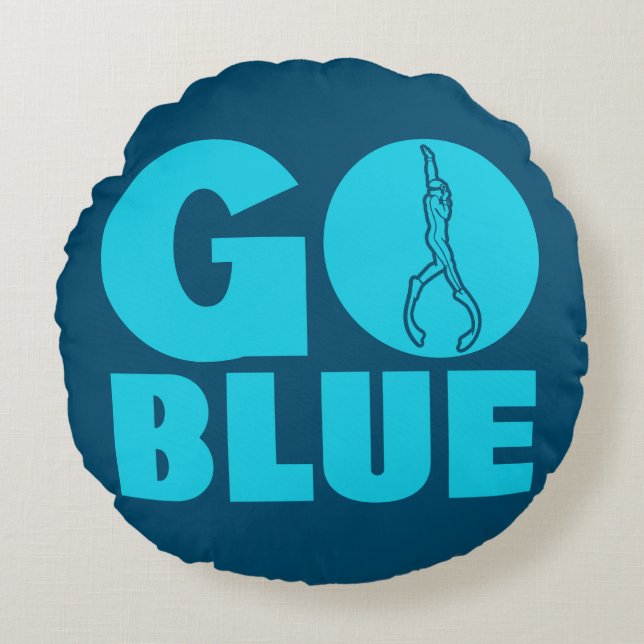 Cojín Redondo Ir azul (Anverso)