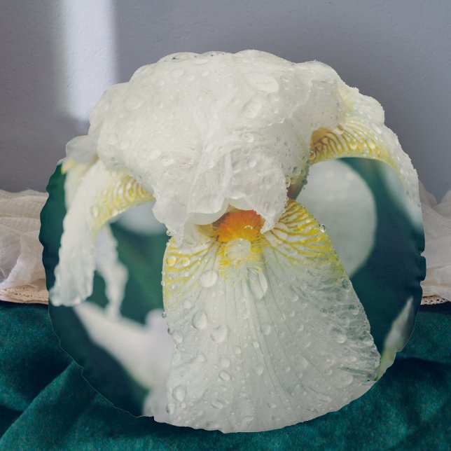 Cojín Redondo Iris con gotitas de agua (Subido por el creador)