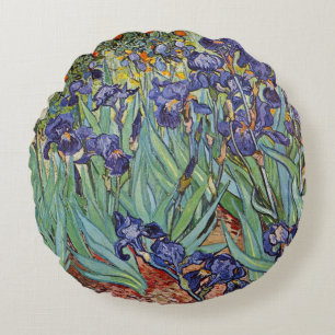 Cojín Redondo Iris de Van Gogh Pintura Impresionista