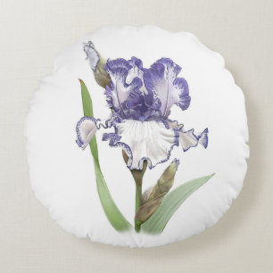 Cojín Redondo Iris rufado morado