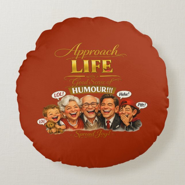 Cojín Redondo Irradiar alegría (Anverso)