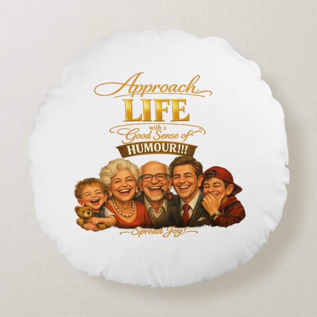 Cojín Redondo Irradiar alegría (Anverso)