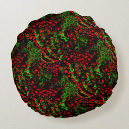 Cojín Redondo Irregular fractal de mosaico desordenado vivía ver