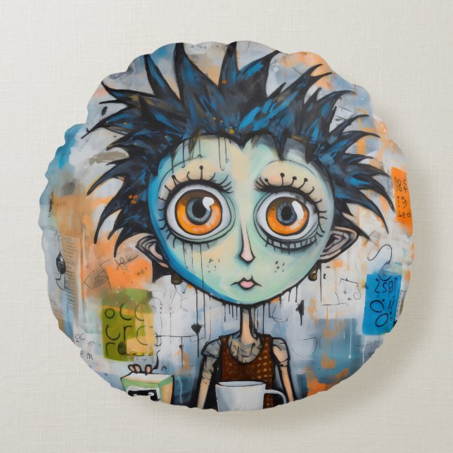 Cojín Redondo Isak Inkwell pronuncio de la mañana del lunes (Anverso)