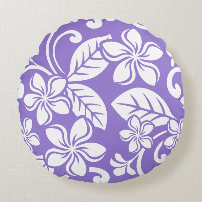 COJÍN REDONDO ISLA PLUMERIA (LAVANDA) (Anverso)