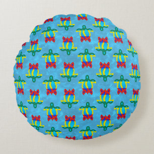 Cojín Redondo Isla Rasta Colores Tortuga Tribal