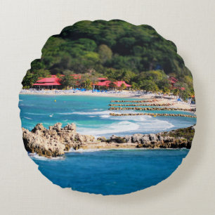 Cojín Redondo Isla Tranquila Paraíso Labadee Haití