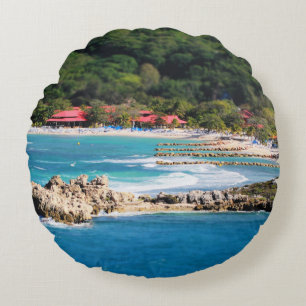 Cojín Redondo Isla Tranquila Paraíso Labadee Haití