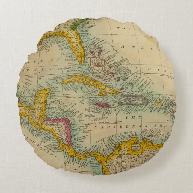 Cojín Redondo Islas del oeste de la India (Anverso)