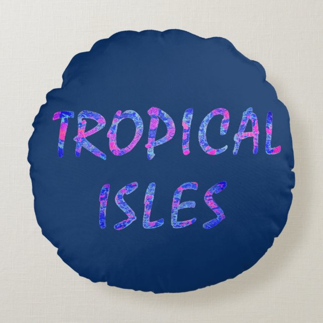 Cojín Redondo Islas Tropicales (Anverso)