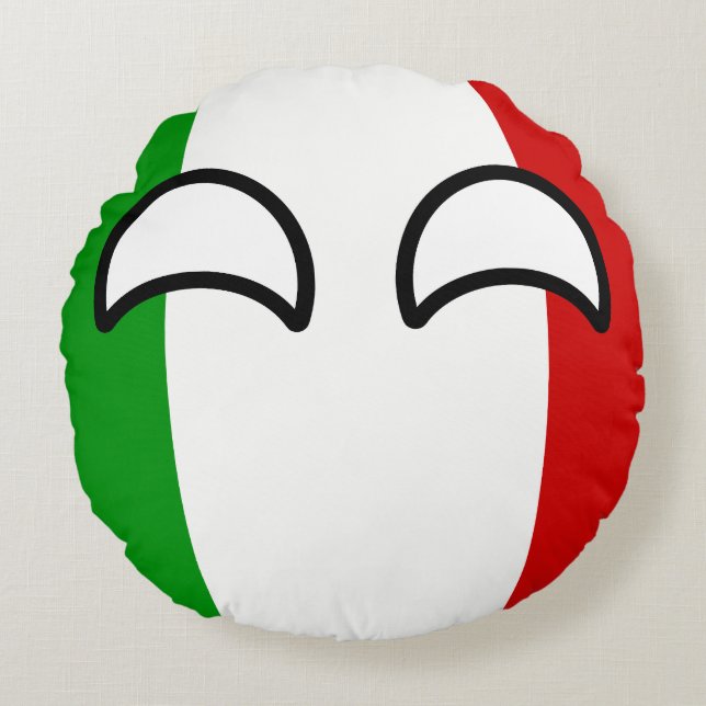 Cojín Redondo Italia Geeky que tiende divertida Countryball (Anverso)