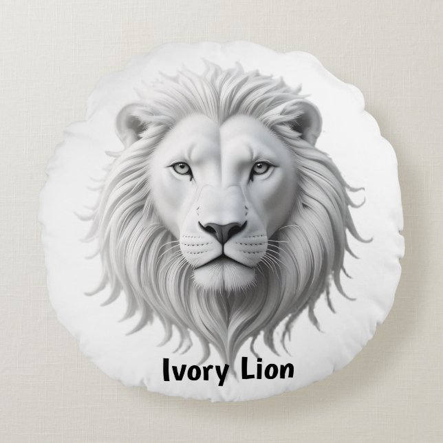 Cojín Redondo Ivory Lion (Anverso)