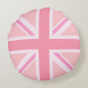 Cojín Redondo Jack/bandera de unión rosada