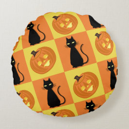 Cojín Redondo Jack-o’-lantern throw pillow