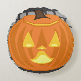 Cojín Redondo Jack-o’-lantern throw pillow