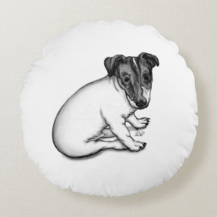 Cojín Redondo Jack Russell Puppy de 10 semanas de edad