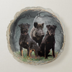 Cojín Redondo Jagdterrier, valiente poster de tapicería cardíaca