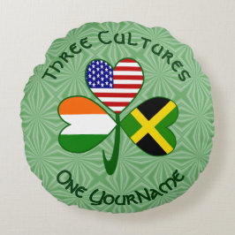 Cojín Redondo Jamaicano irlandés USA Banderas Shamrock personali