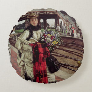 Cojín Redondo James Tissot el que espera en la estación