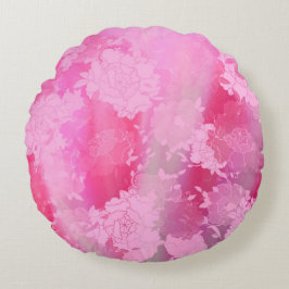 Cojín Redondo Japanese flowers pink patterns