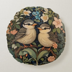 Cojín Redondo Jardín Botánico de Dos Aves Infantiles Cutas