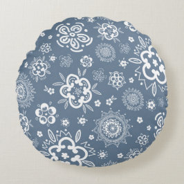 Cojín Redondo Jardín de Crepúsculo - Un baile floral tradicional