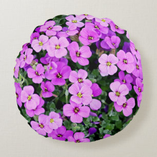 Cojín Redondo Jardín de flores moradas