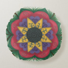 Cojín Redondo Jardín de flores sobredimensionado