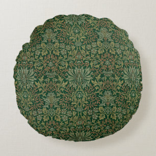Cojín Redondo Jardín de flores William Morris - Verdes