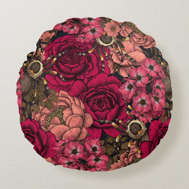 Cojín Redondo Jardín de Tarantula 4 (Anverso)